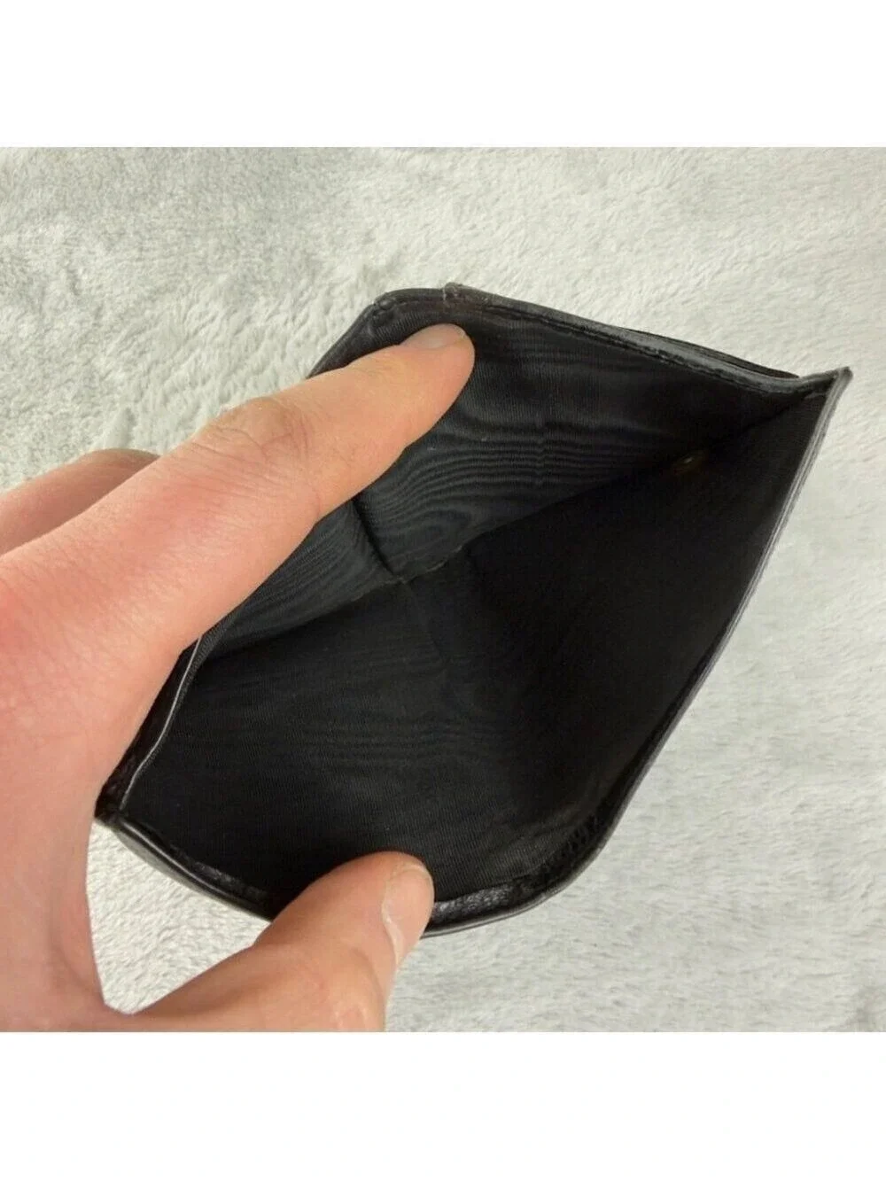 Chanel Black Grained Calfskin CC Logo Bifold Wallet